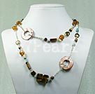 pearl shell tiger eye necklace