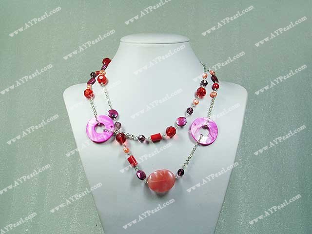 collier de perles de cristal shell