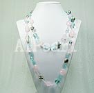 Rose quartz crystal necklace