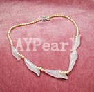 rose quartz pearl necklace