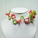 citrine flower dyed pearl necklace