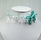 aquamarine crystal turquoise necklace