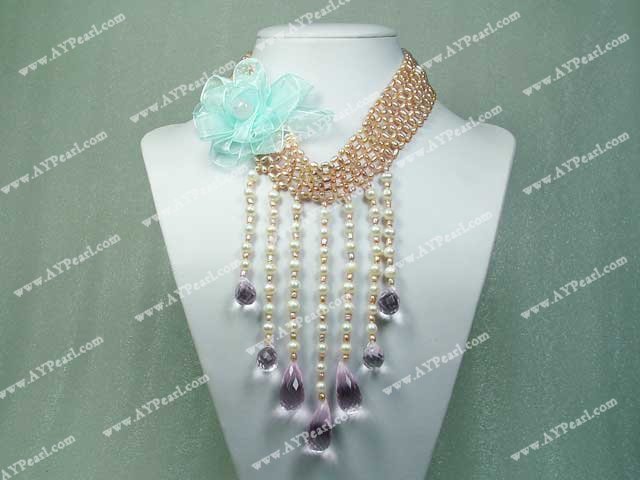 pearl crystal necklace