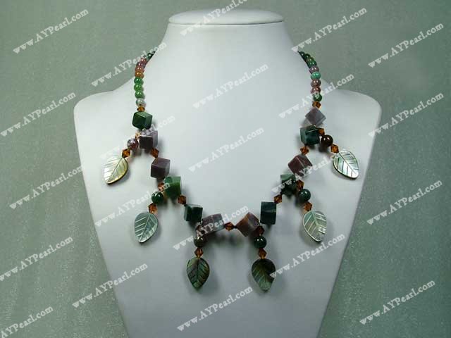 indian agate shell necklace