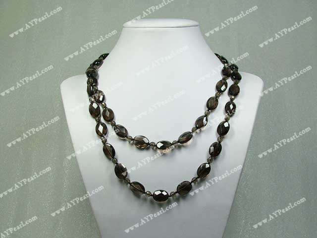 Collier quartz fumé