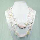 rose quartz pearl crystal necklace