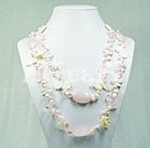 quartz rose perle collier en cristal