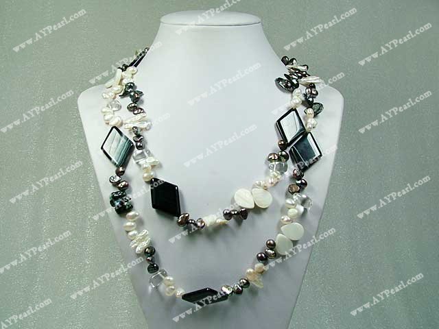 pearl shell agate necklace