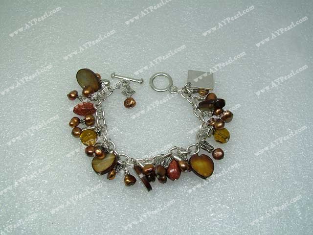 Shell Jewelry Wholesale-pearl crystal shell bracelet