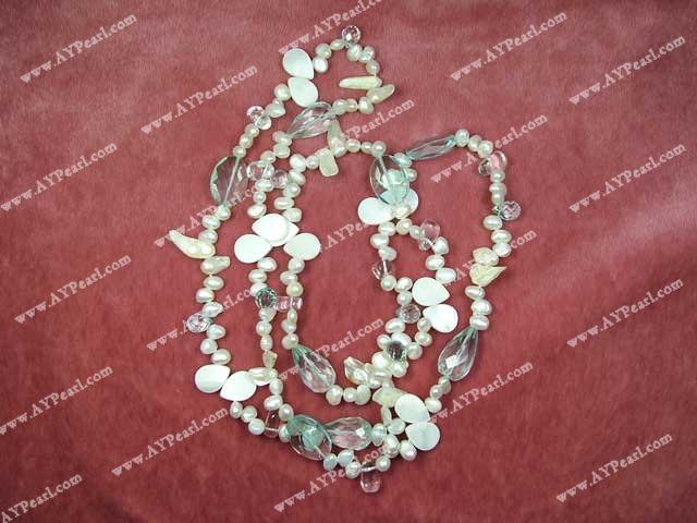 pearl shell crystal necklace