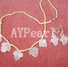 Wholesale Set Jewelry-pearl rose quartz set