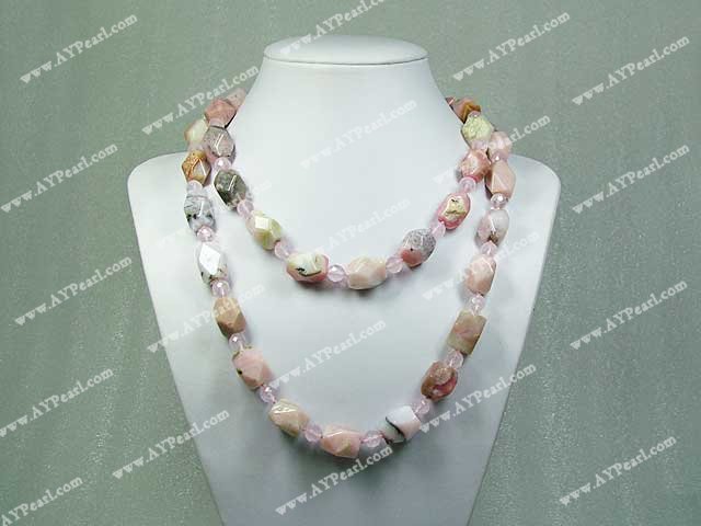 gem rose quartz necklace