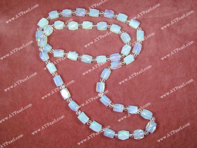 opal white crystal necklace