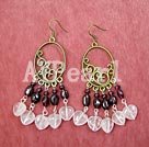 Wholesale Gemstone Earrings-rose quartz garnet earring