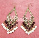 Wholesale garnet pearl earring