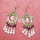 Wholesale rose quartz garnet earring