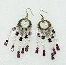 Wholesale Gemstone Earrings-garnet pearl earring