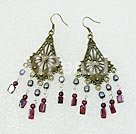 Wholesale earring-garnet pearl earring