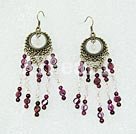 Wholesale Gemstone Earrings-rose quartz garnet earring