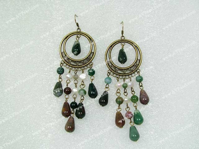 indian boucle d'oreille en agate