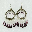 pearl garnet earring