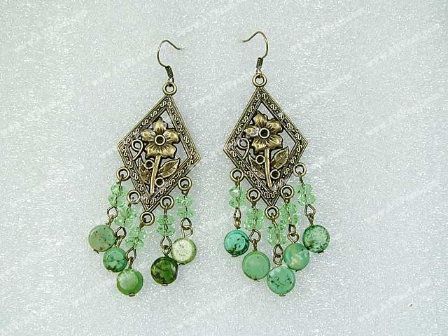 turquoise crystal earrings