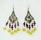 Wholesale Gemstone Earrings-garnet olive earrings