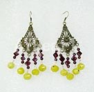 Wholesale earring-garnet olive earrings