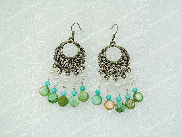 Boucles d'oreilles turquoise perle