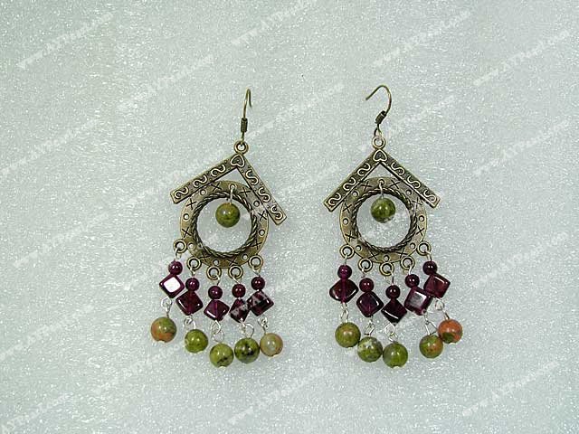 Boucles d'oreilles en pierre grenat