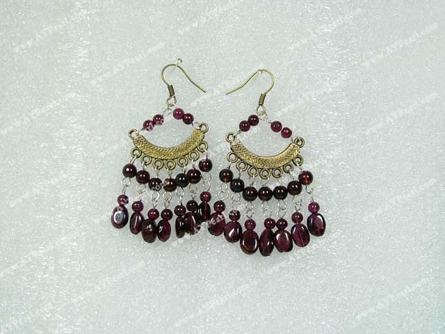 Boucles d'oreilles grenat