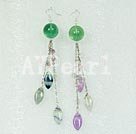 Rainbow fluorite earring