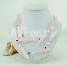 Wholesale rose quartz pearl necklace