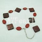 red flower stone necklace