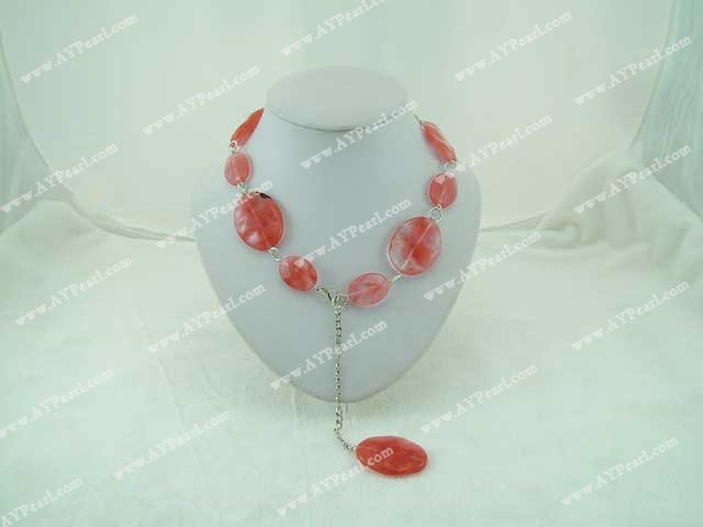cherry quartz necklace