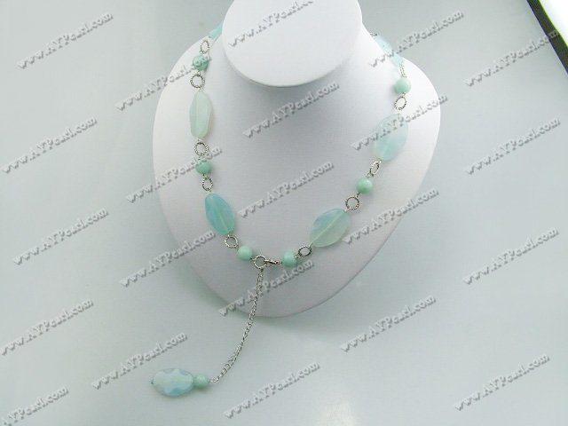 collier agate bleue