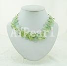 Green rutilated quartz necklace