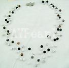Wholesale white turquoise black agate necklace