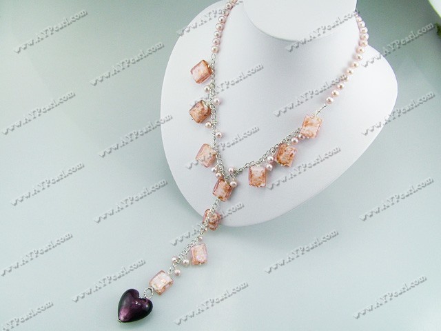 pearl colored glaze necklace