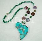 colored glaze pearl agate necklace