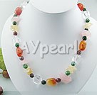 Wholesale agate rose quartz necklace