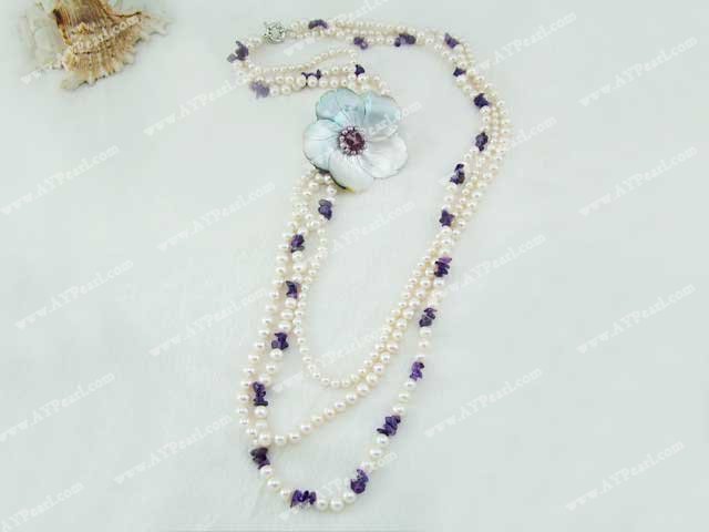 pearl amethyst shell necklace