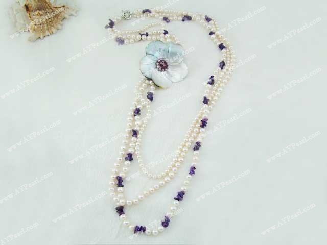 Pearl Amethyst Muschelkette