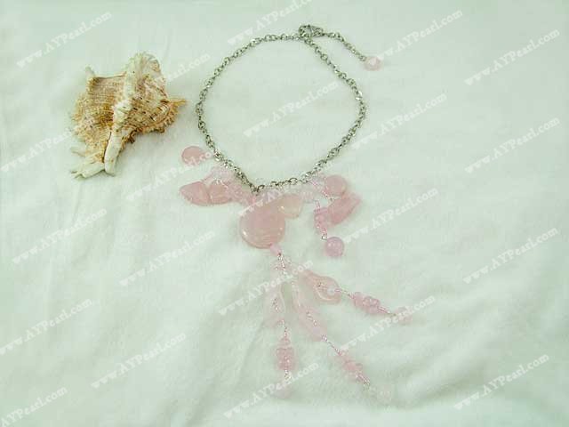 rose quartz necklace