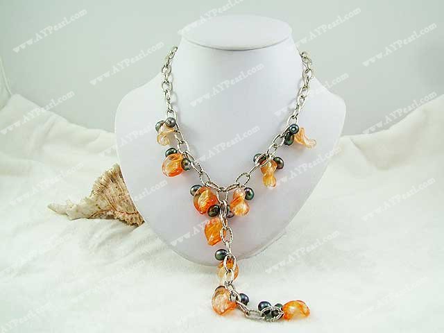 colored glaze pearl necklace
