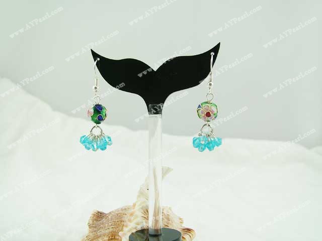 cloisonne crystal earrings