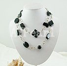 Wholesale black agate necklace