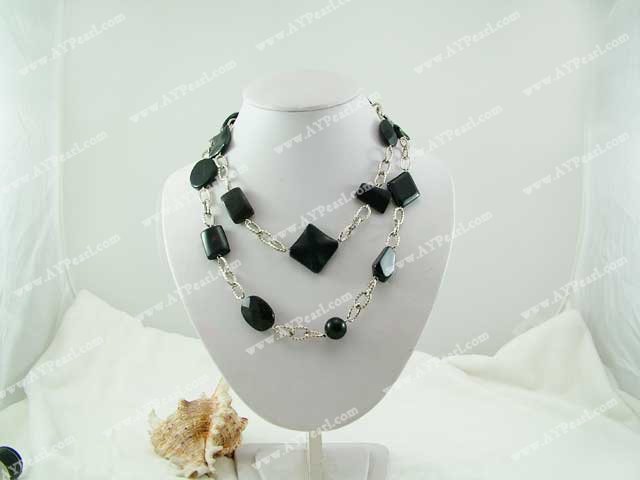 μαύρο agate κολιέ