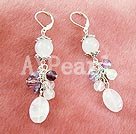 rose boucles d'oreille de cristal de quartz