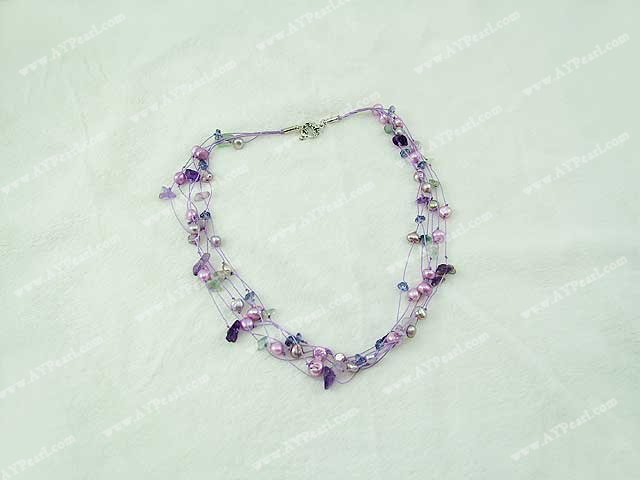 pearl crystal necklace